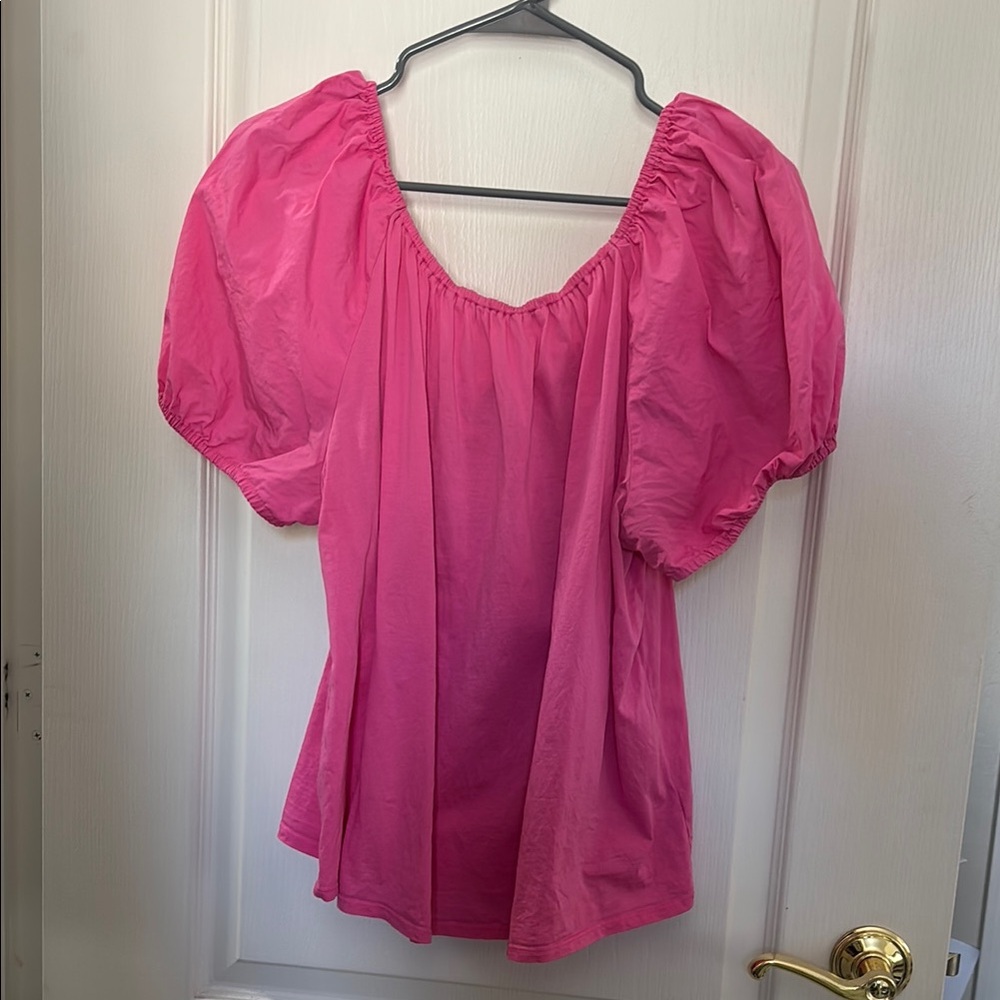 Pink Puff Sleeve Top